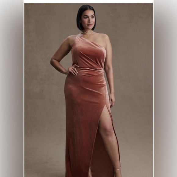 Jenny Yoo Dresses & Skirts - Jenny Yoo Giavonna One-Shoulder Stretch Velvet Gown
